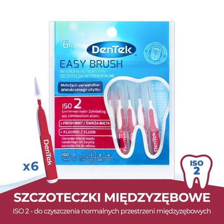 DENTEK Interdentale ragers Easy Brush maat 2, 6st
