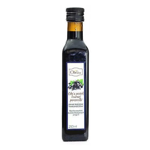 OLVITA Koudgeperste zwarte bessenzaadolie, 250 ml