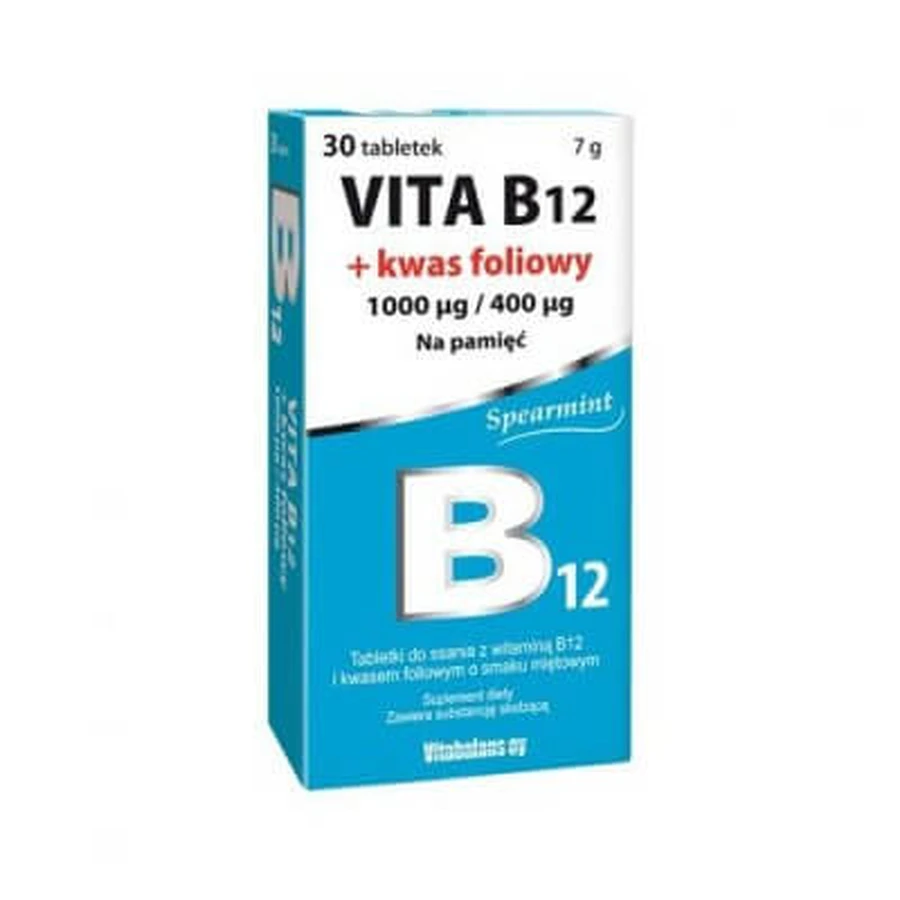 Vita B12+folic acid, 30 tabs