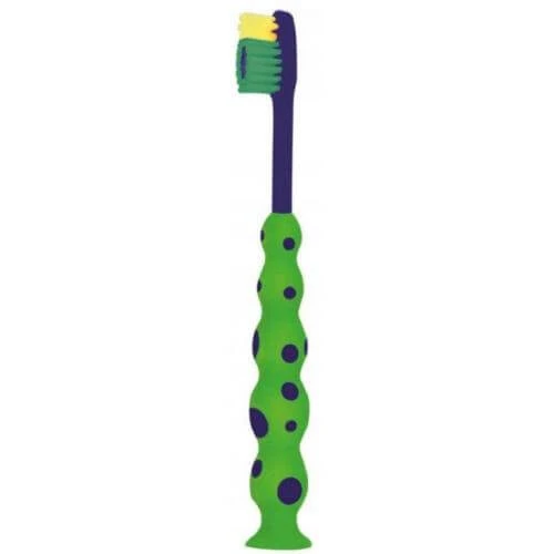 Mattes Dino Smile kindertandenborstel M65 Soft 3+ blauw en groen