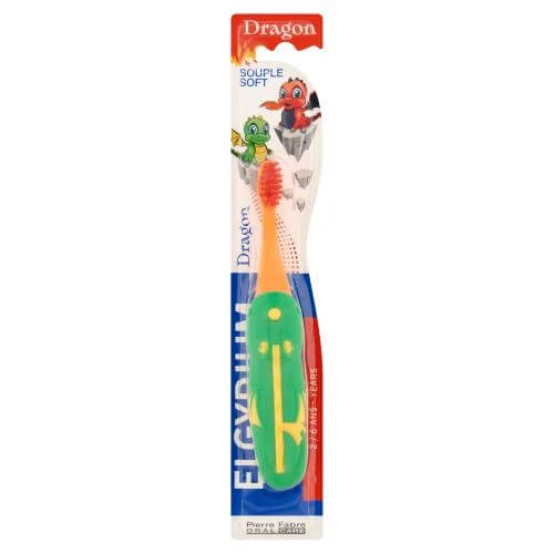 Elgydium Dragon Souple Zachte Tandenborstel voor kinderen 2-6 jaar zacht, 1 st.