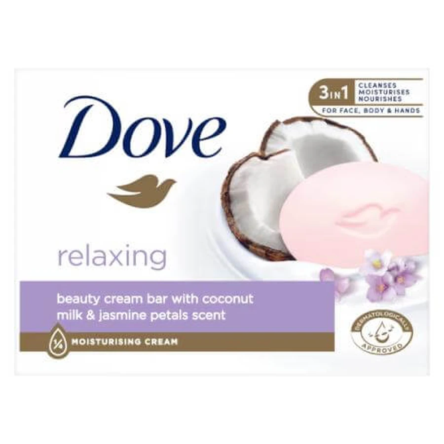 Dove Relaxing Creamy Cleansing Bar Kokosnussmilch und Jasminblüten, 90 g
