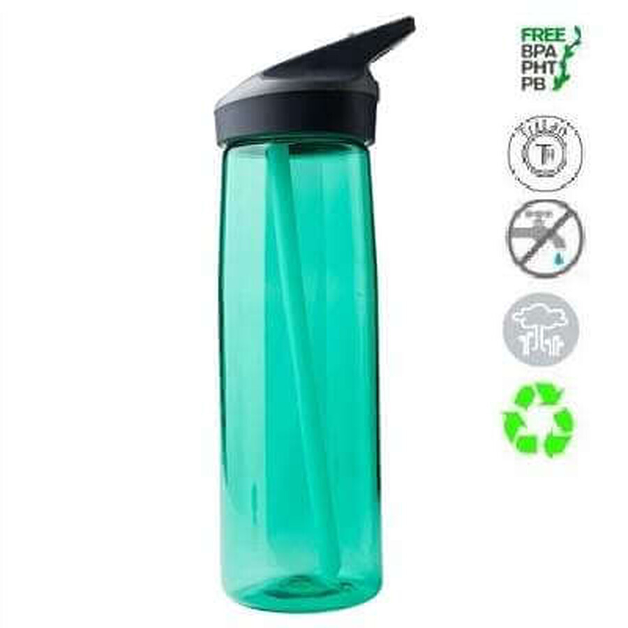 Tritan container with turquoise automatic lid, 750ml, Laken