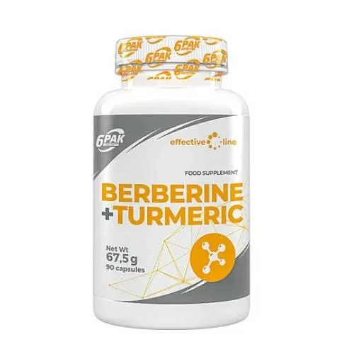 6Pak Voeding Berberine + Kurkuma, 90 capsules
