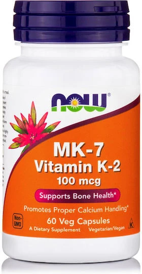 Now Foods MK-7 Vitamine K-2 voor de gezondheid van vogels 100mg 60 plantaardige capsules