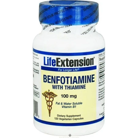 Life Extension Benfotiamine Avec Thiamine 100mg Complément Alimentaire Spécial 120 gélules végétales