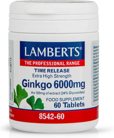 Lamberts Time Release Ginkgo 6000mg 60 dossiers
