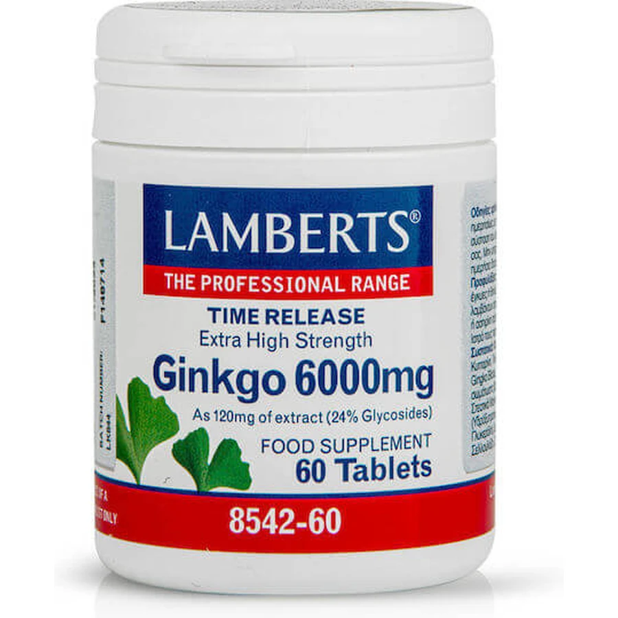 Lamberts Time Release Ginkgo 6000mg 60 comprimidos