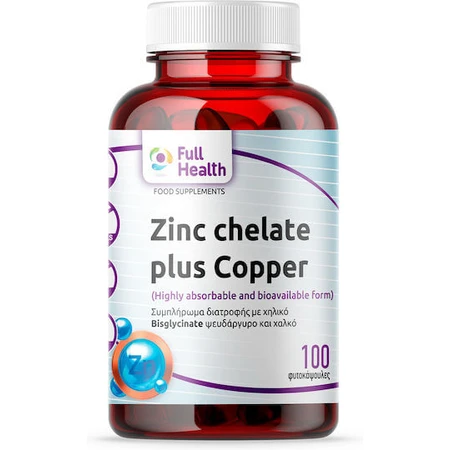 Full Health Zinkchelat plus Kupfer 100 Kapseln pflanzlich