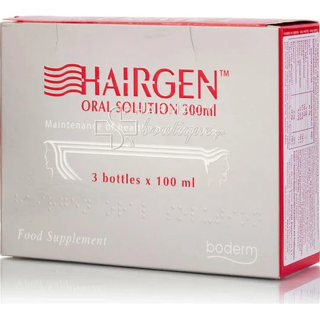 Boderm Hairgen Oral Solution Voedingssupplement Speciaal 300ml Niet-gearomatiseerd