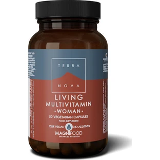 TerraNova Living Multivitamine Vrouw Multivitamine voor Energie, Versterking van het Immuunsysteem & Haar 795mg 50 plantaardige capsules