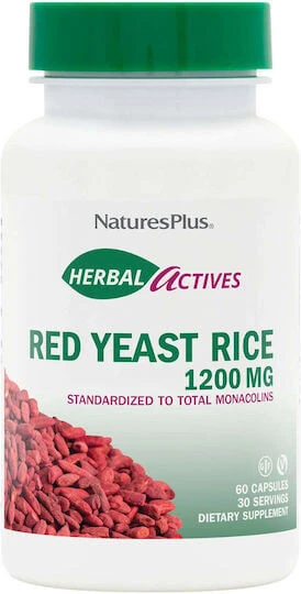 Nature's Plus Herbal Actives Rode Gist Rijst 1200mg Voedingssupplement Speciaal 60 plantaardige capsules