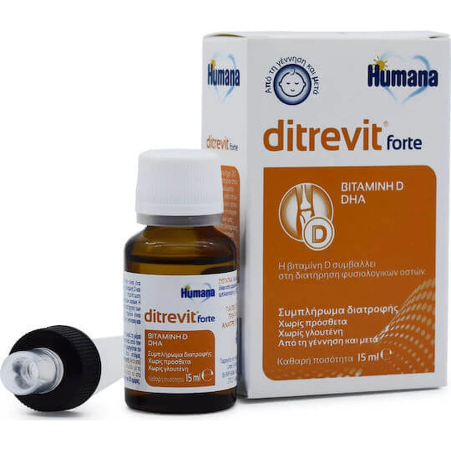 Humana Ditrevit Forte Vitamine voor Versterking Immuunsysteem & Eiergezondheid 15ml