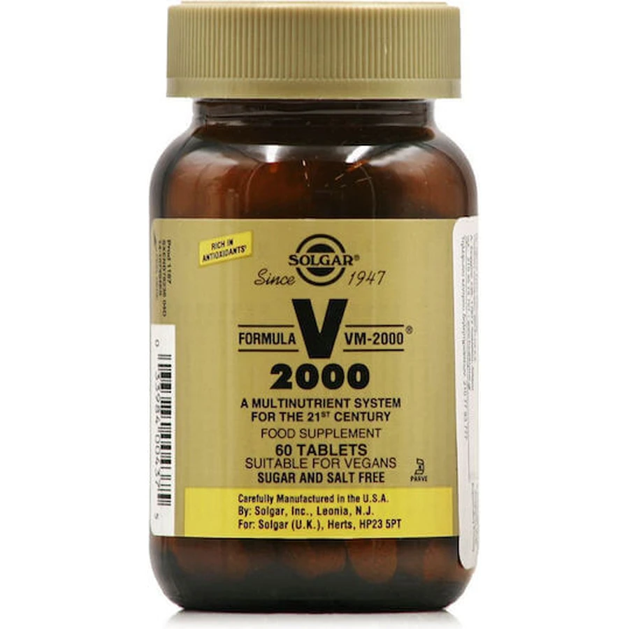Solgar Formula VM-2000 Multivitaminico per l'energia e il rafforzamento del sistema immunitario 60 x 1 compresse