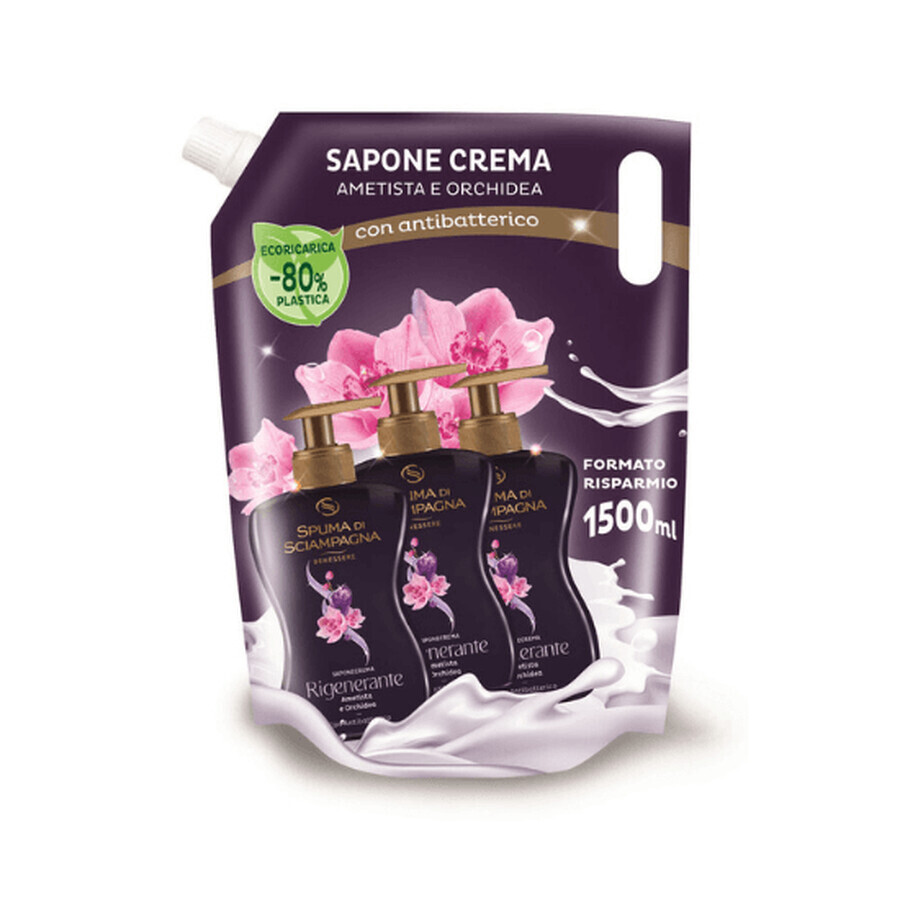 Réserve de savon Orchid & Amethyst, 1500ml, mousse de champagne