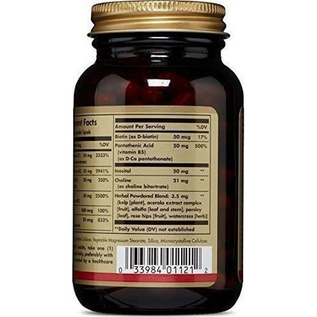 Solgar B-Complex "50" Vitamine voor energie, immuunsysteem en zenuwstelsel 100 plantaardige capsules