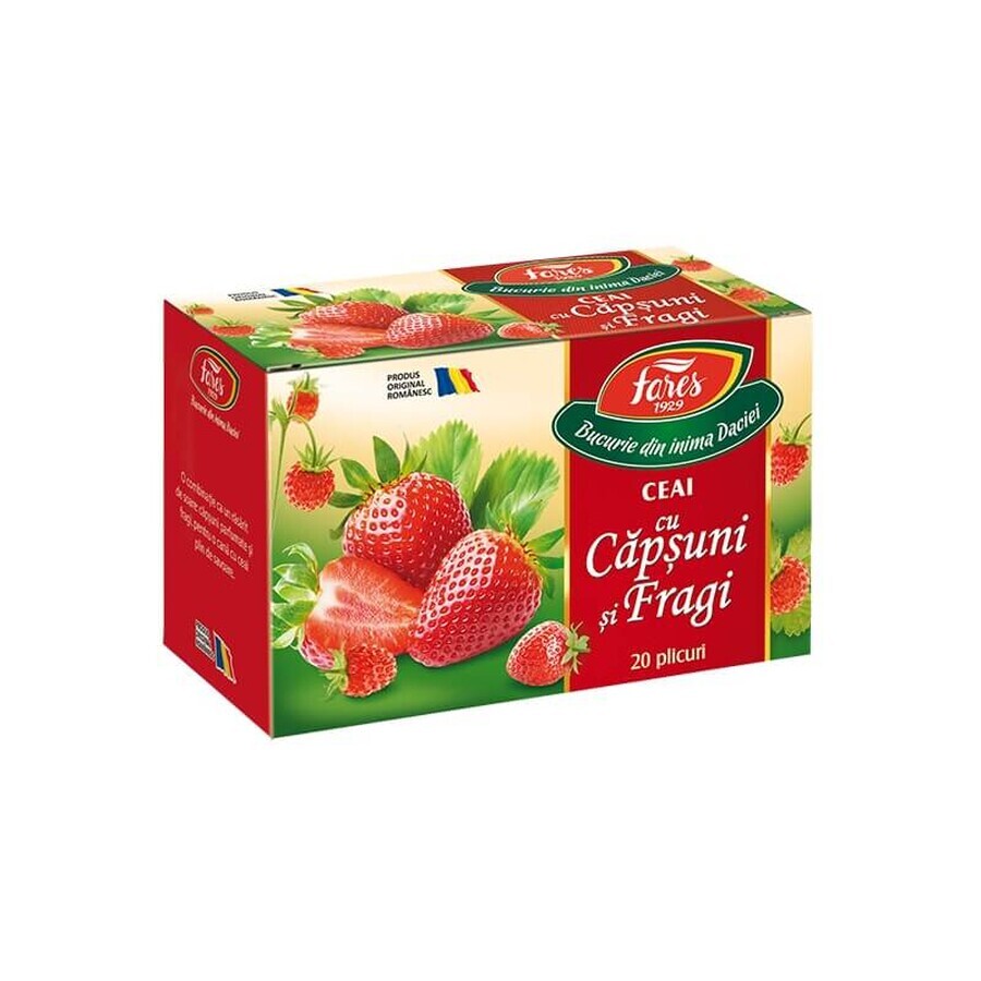 Ceai de Căpșuni și Fragi Aromfruct, 20 plicuri, Fares