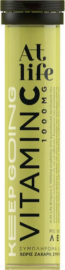 Petsiavas At Life Keep Going Vitamine C Vitamine voor immuunversterking, huid & antioxidant werking 1000mg Citroen 20 tabbladen eff