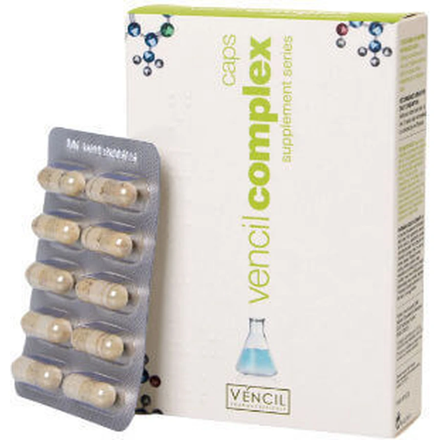 Vencil Complejo Multivitamínico para Fortalecer el Sistema Inmunitario, Cabello y Uñas 30 cáps.