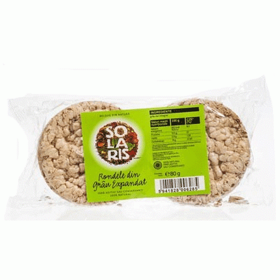 Geëxpandeerde tarwe rondjes, 80 g, Solaris