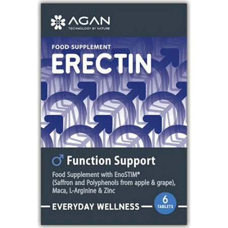Agan Erectin Function Support Suplemento para aumentar la testosterona 6 comprimidos