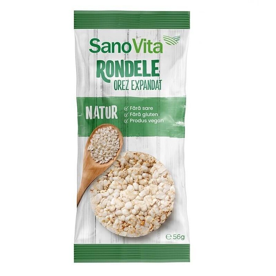 Geëxpandeerde rijst rondjes, 56 gr, Sanovita