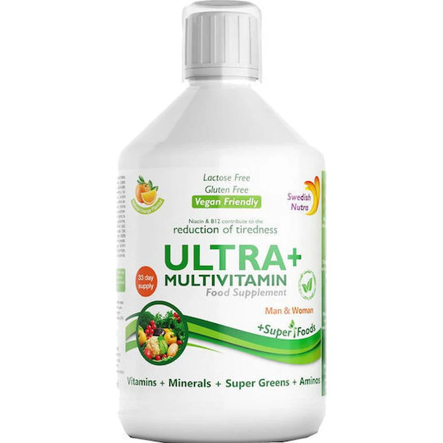 Swedish Nutra Ultra+ Multivitamin Multiwitamina wzmacniająca energię, układ odpornościowy i nerwowy Orange 500ml: ceny i cechy