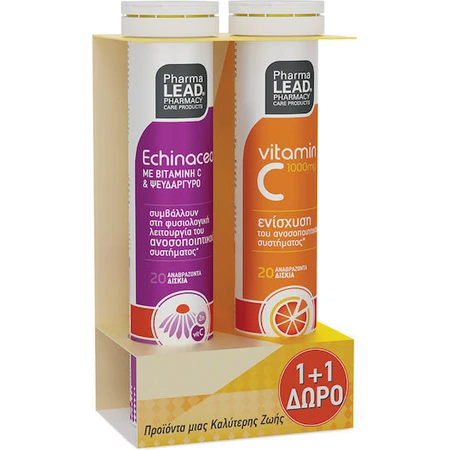 Pharmalead Echinacea Vitamin C Zinc + Vitamin C 1000 Immune System Support Supplement 2 x 10 effervescent tablets