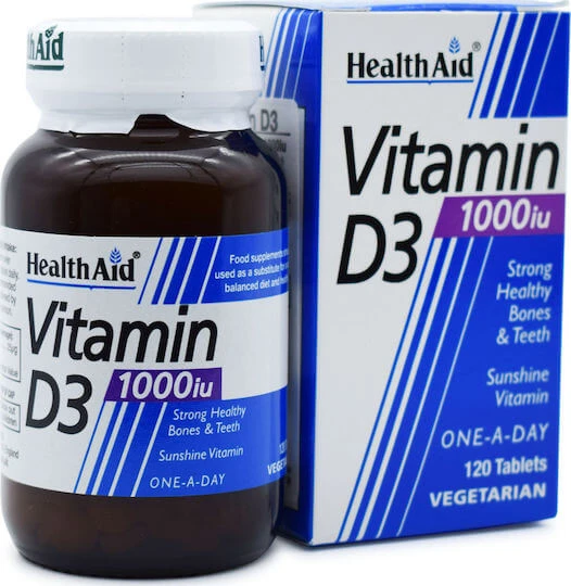 Health Aid Vitamine D3 voor immuunsysteem en eiergezondheid 1000iu 120 tabletten