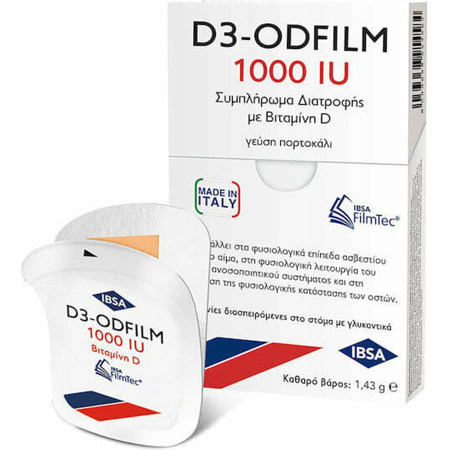 Ibsa D3-Odfilm Vitamine pour le renforcement du système immunitaire et la santé des oeufs 1000iu Orange 30buc