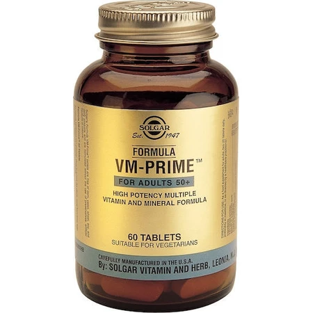Solgar Formula Vm-Prime Multivitamine voor energie, versterking immuunsysteem & haar Geschikt voor volwassenen 50+ 60 tabletten