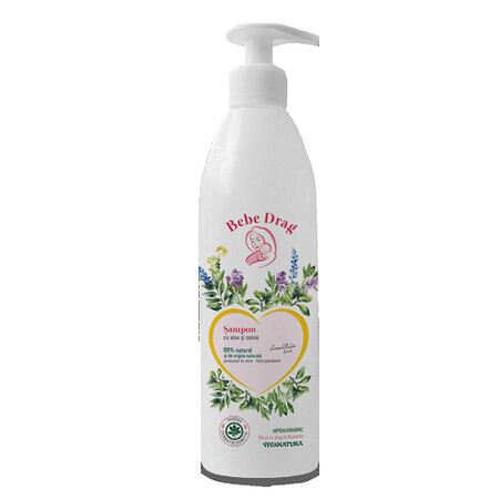 Shampoo met aloë en salie Baby Drag, 500 ml, Vivanatura