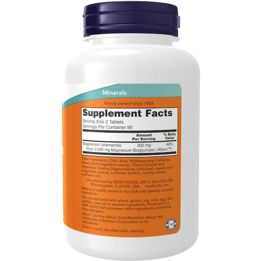 Now Foods Magnesio Glicinato 180 Compresse