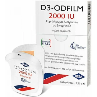 Ibsa D3-Odfilm Vitamine voor Versterking Immuunsysteem & Ei-Gezondheid 2000iu Sinaasappel 30buc