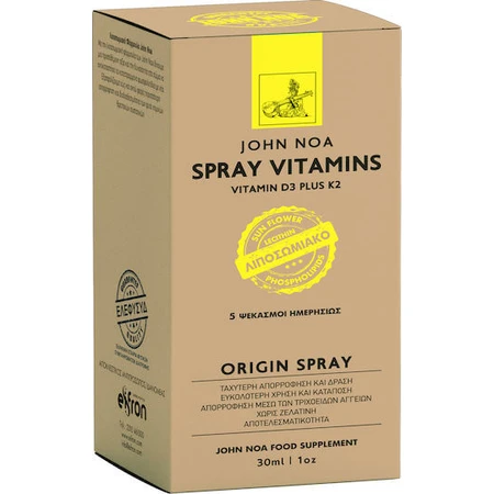 John Noa Origin Vitamin D3 Plus K2 Vitamin Spray for Immune System Strengthening & Bird Health 30ml