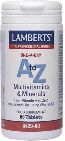 Lamberts A tot Z Multivitaminen Multivitamine voor energie, versterking immuunsysteem & ei-gezondheid Multivitaminen en mineralen 60 tabletten