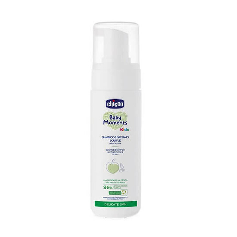 Sampon si balsam dermatologic tip spuma Baby Moments, 150ml, Chicco