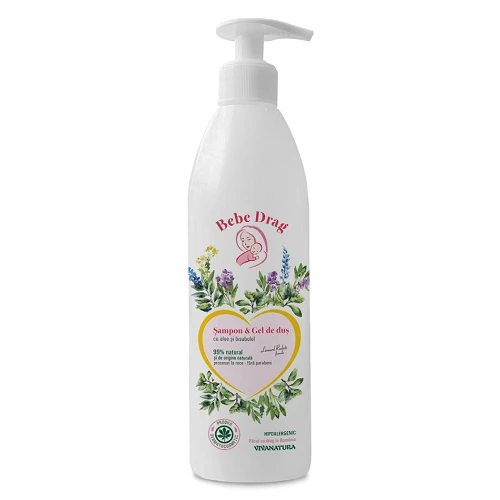 Shampoo en douchegel Bebe Drag, 500 ml, Vivanatura