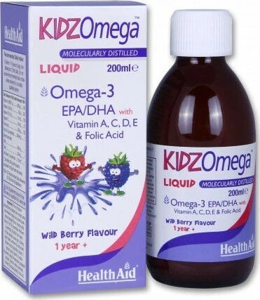 Health Aid KidzOmega Vloeibare Omega 3 Visolie Geschikt Voor Kinderen 200ml Wilde Vruchten