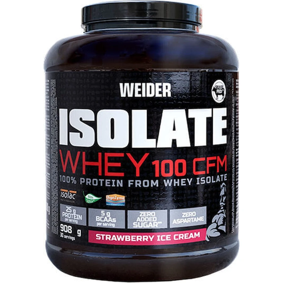 Weider Whey Isolate Whey 100 CFM Whey Protein with Strawberry Flavor 908gr