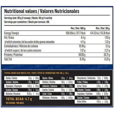Yava Labs Premium Whey Proteína de suero de leche con sabor a chocolate y plátano 2kg