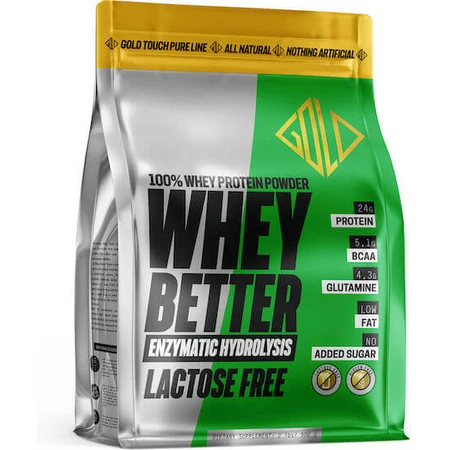 GoldTouch Nutrition Whey Whey Better HydroProtein 80% Whey Protein Gluten- und Laktosefrei mit natürlichem Geschmack 908gr