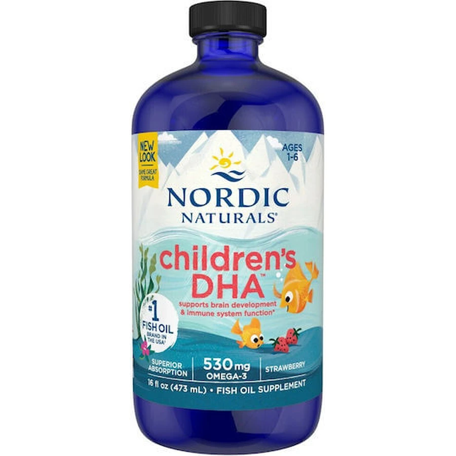 Olio di pesce DHA per bambini Nordic Naturals adatto ai bambini 530mg 473ml Fragola