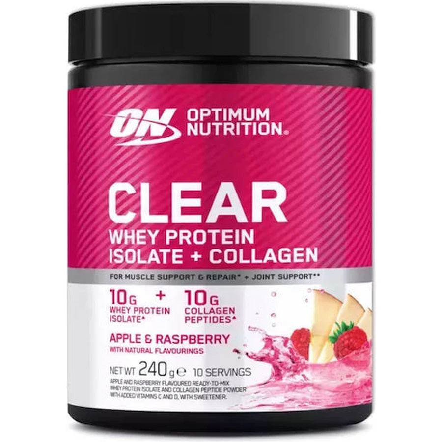 Optimum Nutrition Clear Whey Protein Isolate + Collagen Whey Protein with Apple & Raspberry Flavor 240gr