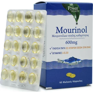 Power Health Mourinol Levertraan 600mg 60 softgels Perzik Mango