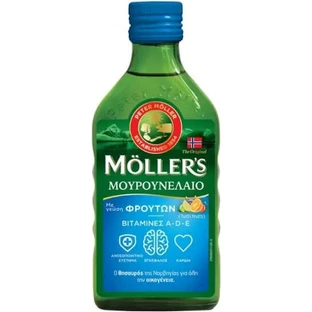 Moller's Tutti Frutti Moller's Tutti Frutti Levertraan en Visolie Geschikt voor kinderen 1200mg 250ml Tutti Frutti