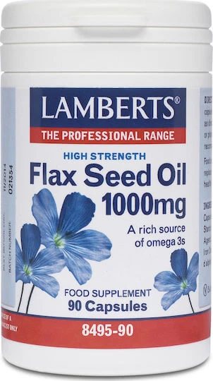 Lamberts Lijnzaadolie Lijnzaadolie 1000mg 90 caps Niet-gearomatiseerd