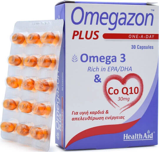 Health Aid Omegazon Plus One A Day Omega 3 & CoQ10 Visolie 30 caps Unflavoured
