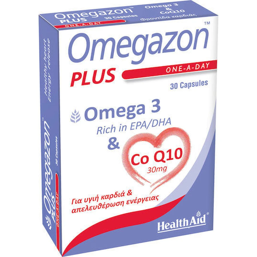 Health Aid Omegazon Plus One A Day Omega 3 & CoQ10 Fish Oil 30 caps Unflavoured