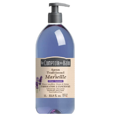 Traditionelle Marseiller Seife mit Lavendel-Maselin-Duft, 1000 ml, Le Comptoir du Bain